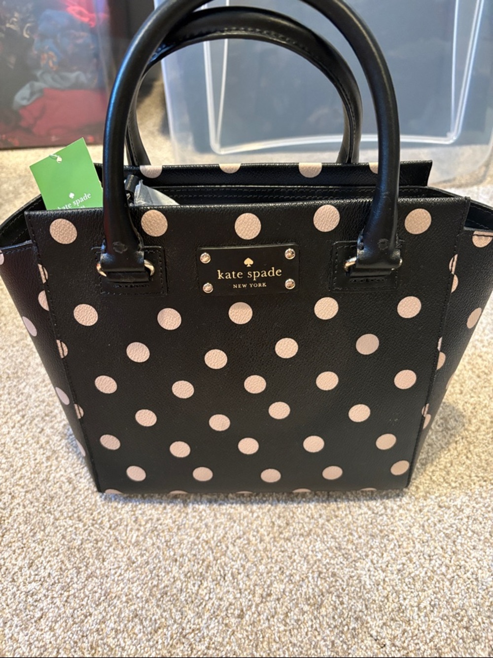 kate spade Black and Pink Polka Dot Satchel